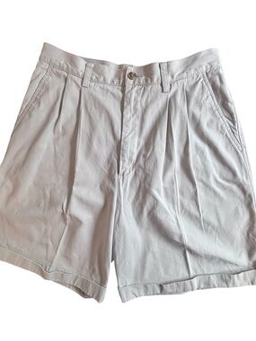 Vintage Eddie Bauer Classic Fit Pleated Khaki Shorts Size 12